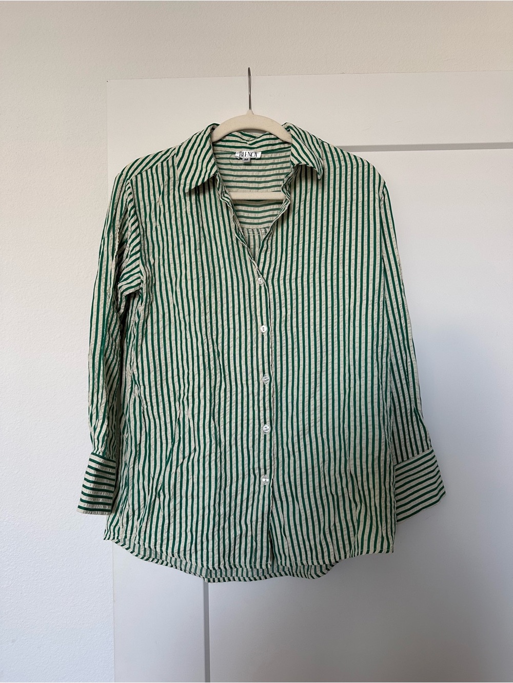 Striped Green Button-Down Shirt